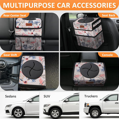 Vankor Car Trash Can Bin with Lid Hanging for Back Seat, Car Accessories for Women Men Leak Proof Automotive Garbage Cans Leakproof Vehicle Trash Can for Truck SUV Black