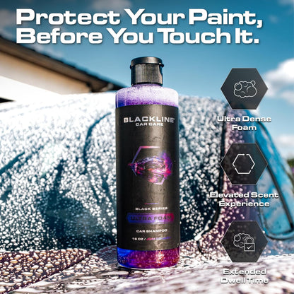 Blackline Automotive Extreme Foaming Car Shampoo - Extreme Ultra Foam Perfect for Ceramic Coatings - Compatible with Foam Cannon for Pressure Washer (16 FL Oz, Dark Ice)