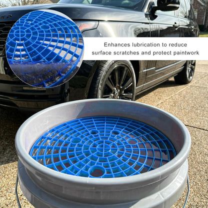 2PCS Car Wash Bucket Insert, Auto Washing Dirt Guard Insert Detailing Cleaning Tool Removes Dirt Debris, Wash Bucket Grit Trap Filter Fits 12 Inch Diameter or 3-5 Gallon Buckets (Black)