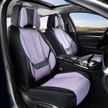 Coverado Seat Covers Full Set, Black Seat Covers for Cars 5 Seats, Car Seat Protector, Waterproof Nappa Leather Car Seat Cushion, Front and Rear Car Seat Cover Fit for Most Sedans SUV Pick-up Truck - Colors B
