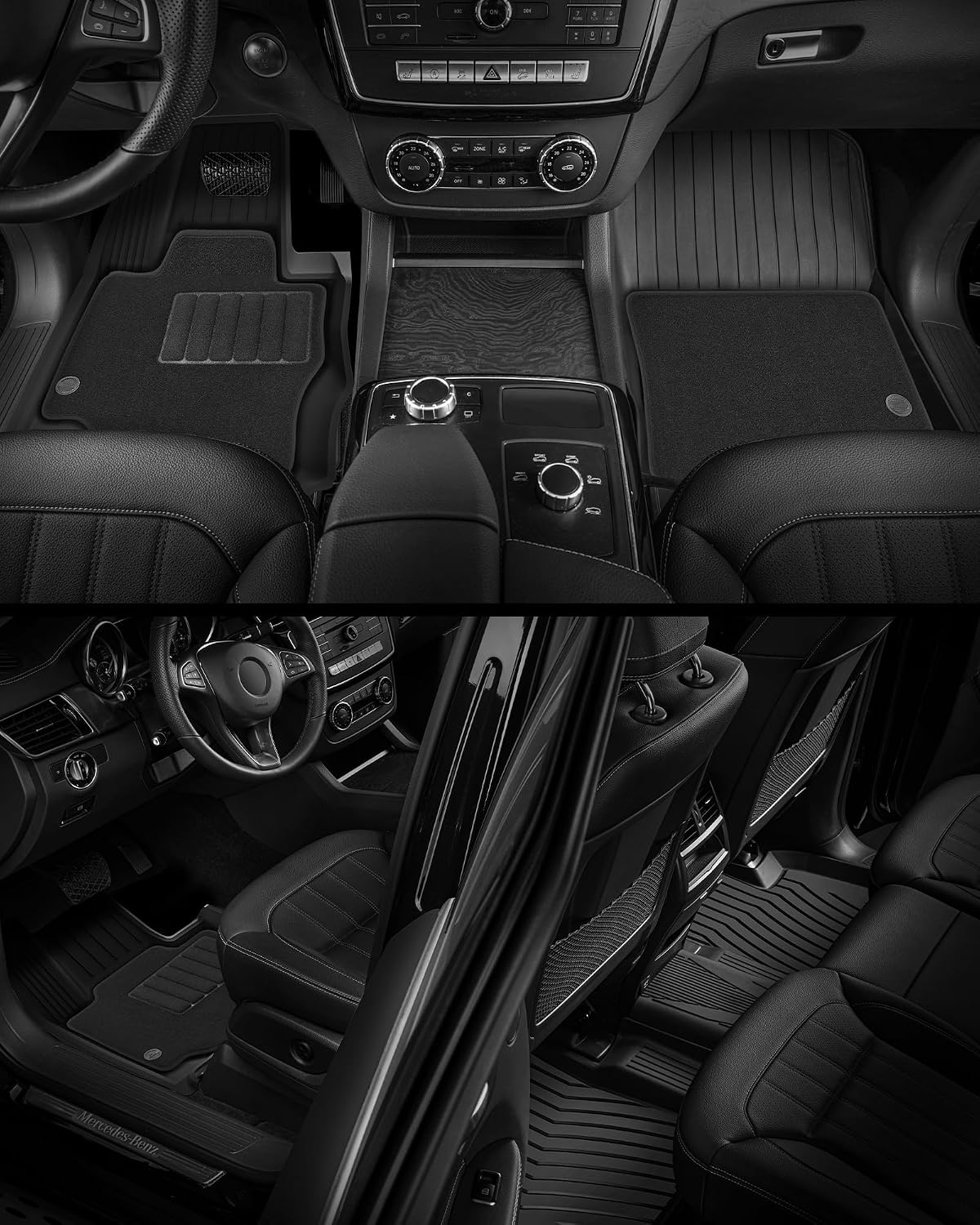 3W Floor Mats & Cargo Liner Fit for 2021 2022 2023 2024 2025 2026 Chevy Tahoe/GMC Yukon/Cadillac Escalade 7 Seat, TPE All Weather Custom Fit Car Accessories Heavy Duty Rubber Full Set Trunk Mats - Colors A
