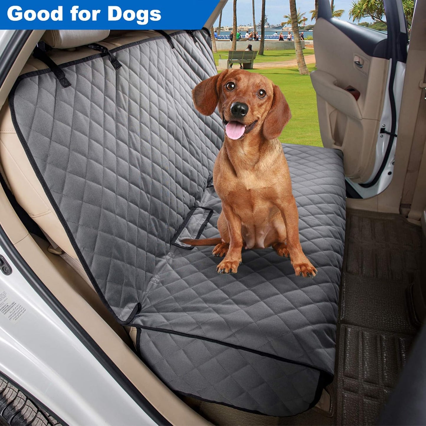 VIEWPETS Bench Car Seat Cover Protector - Waterproof, Heavy-Duty and Nonslip Pet Car Seat Cover for Dogs with Universal Size Fits for Vehicles, Trucks & SUVs