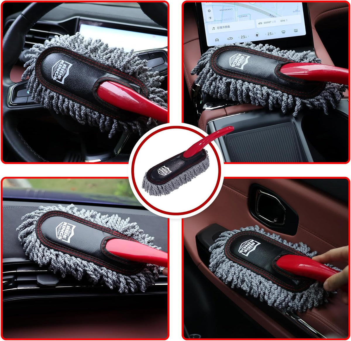 Car Detailing Kit - 3 Packs: Car Duster, Interior Cleaning Brush, Microfiber Towels | Detail Tools