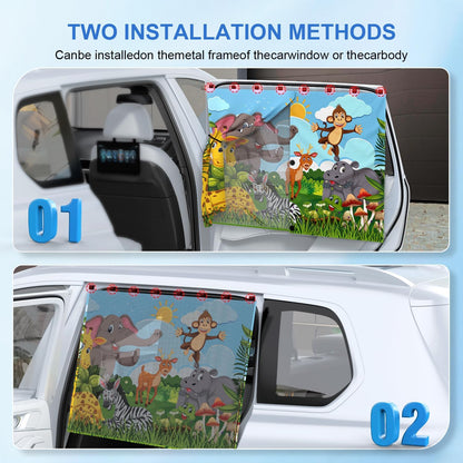 Car Window Shades, [Upgraded] 8 Strong Magnets Magnetic Side Window Sun Shade [2 Pack] - Dual Layer UV Ray Protection Car Sunshade for Baby, Kids & Pets - Universal Fit for SUV, Sedan & Trucks