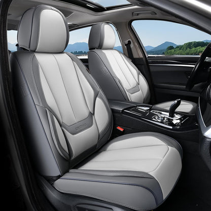 Coverado Seat Covers Full Set, Black Seat Covers for Cars 5 Seats, Car Seat Protector, Waterproof Nappa Leather Car Seat Cushion, Front and Rear Car Seat Cover Fit for Most Sedans SUV Pick-up Truck - Colors B