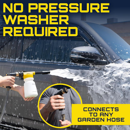 Foam King Car Wash Foam Gun, Foam Cannon for Hose Garden - The King of Suds - Ultimate Scratch Free Cleaning Car Soap Sprayer - Snow Foaming Blaster Fits all Garden Hose
