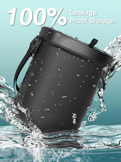Garoopion Leakproof Car Trash Can, 1.9 Gallon Soft Silicone Hanging Garbage Can with Lid, Easy to Clean Vehicle Trash Bin, Suitable for Sedans, SUVs, MPVs & Trucks
