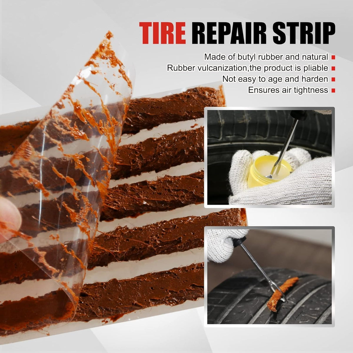 AWELCRAFT 10-Piece Economical Tire Repair Kit – Flat Tire Plug Kit with T-Handle Tools, Storage Case – Fix Punctures Fast, No Tire Removal Needed – Ideal for Car, Truck, Motorcycle, ATV