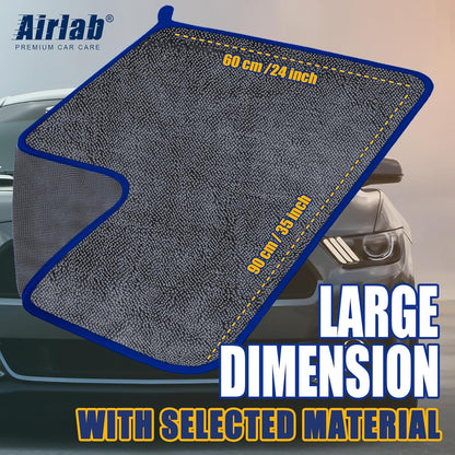 Airlab Microfiber Towels for Cars Wash Drying Thick Plush Cleaning Cloth Auto Detailing Super Absorbent for Interior & Exterior Lint Free, Streak Free, 16" X 16", 800 GSM, Pack of 4