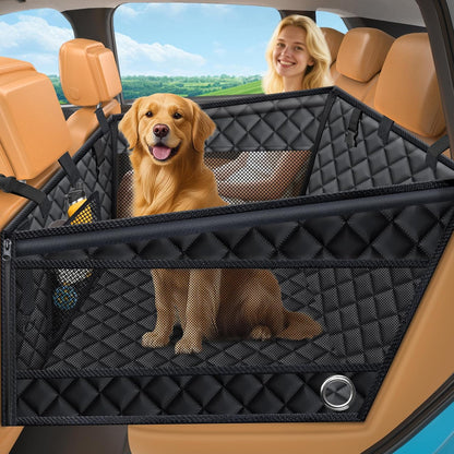 URPOWER Dog Car Seat Cover for Pets 100% Waterproof Seat Cover Hammock 600D Heavy Duty Scratch Proof Nonslip Durable Soft Back Seat Covers for Cars and SUVs