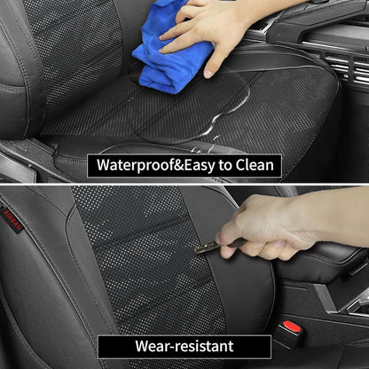 EKR Tacoma Car Seat Covers Custom Fit for Toyota Tacoma (Petrol) 2024 2025 2026 DoubleCab/CrewCab SR/SR5/TRD Sport/TRD Off-Road/Limited -Truck Seat Covers Full Set,Faux Leather(Black)