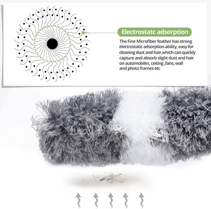 DELUX Microfiber Feather Duster Extendable Duster with 100 inches Extra Long Pole, Bendable Head & Long Handle Dusters for Cleaning Ceiling Fan, High Ceiling, Blinds, Furniture & Cars Gray