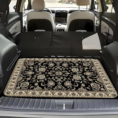 Universal Car Trunk Mat 29" x 39",Purple Colorful Flowers All Weather Trunk Protection Cargo Liner, Durable Cargo Mat Rear Trunk Liner,Stylish Vehicle Interior Accessories Suitable for Most Car Models