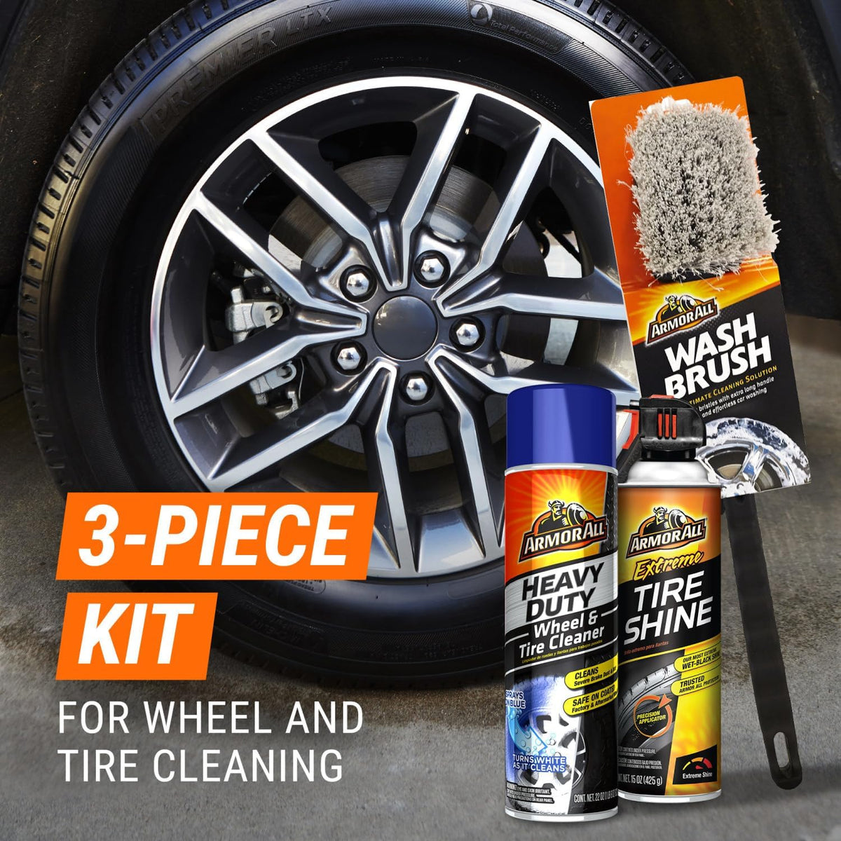 Armor All Car Tire Shine, One-Step Tire Shine Spray for Precise, Even Shine and Minimal Overspray, 2 Count