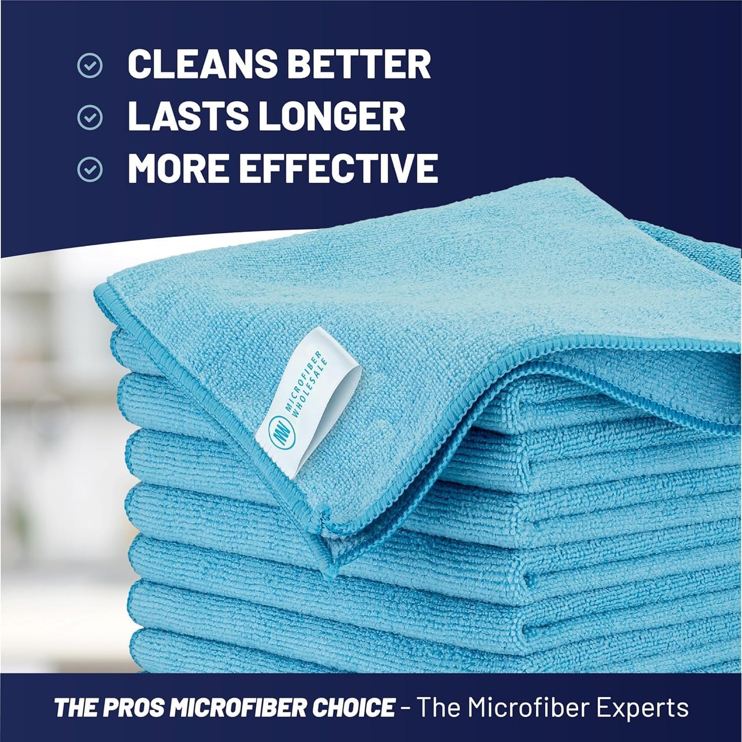 Microfiber Wholesale MW Pro 16x16 Auto Detailing Towels - Plush Car Drying Cloths for Wax Removal, Interiors & Body Shops - Scratch Free (Black, 12-Pack)