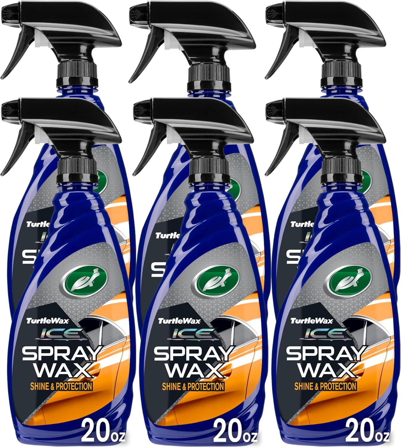 Turtle Wax T-477R-6PK ICE Spray Wax, Ultimate High Shine Wax Finish, For Use on Car Paint, Trim and Plastics, Safe for Motorcycles, RV's, Trucks and More, 20 oz. (Pack of 6)