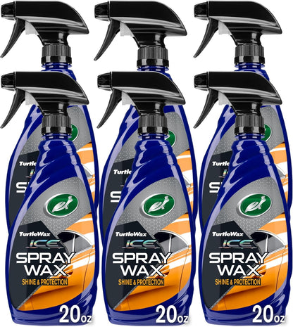 Turtle Wax T-477R-6PK ICE Spray Wax, Ultimate High Shine Wax Finish, For Use on Car Paint, Trim and Plastics, Safe for Motorcycles, RV's, Trucks and More, 20 oz. (Pack of 6)