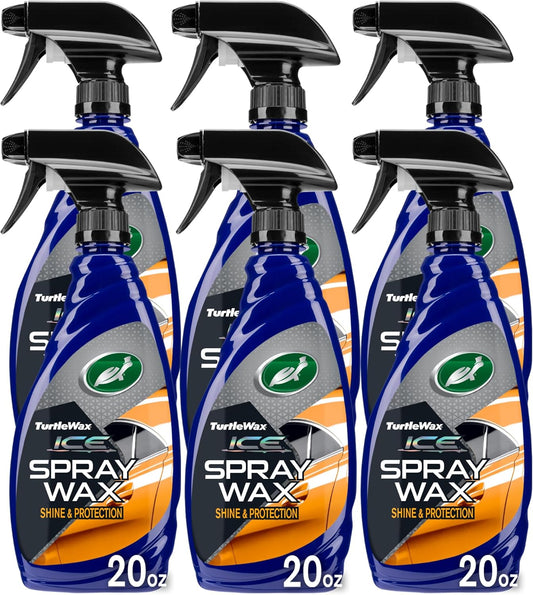 Turtle Wax T-477R-6PK ICE Spray Wax, Ultimate High Shine Wax Finish, For Use on Car Paint, Trim and Plastics, Safe for Motorcycles, RV's, Trucks and More, 20 oz. (Pack of 6)