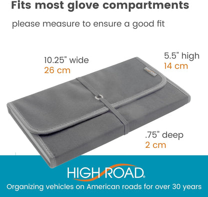 High Road Glove Box Organizer - Insurance and Registration Holder for Car Documents and Paperwork - Expandable Front Seat Organizer with Card Pockets
