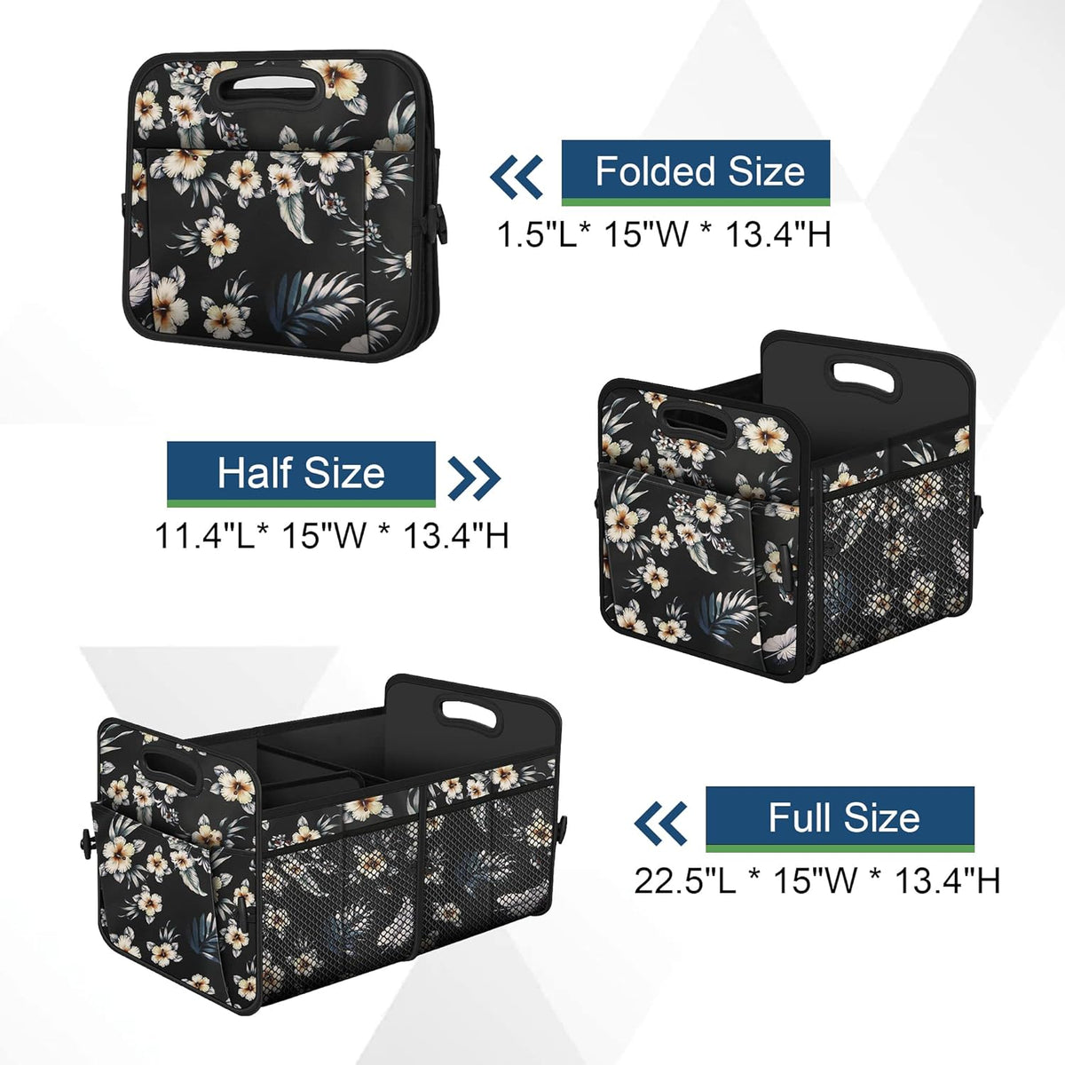 Femuar Car Trunk Organizer with Large Capacity Waterproof Car Accessories for Women & Men, Collapsible Trunk Organizer for Suv/Jeep/Sedan,Tools (Black, Standard)