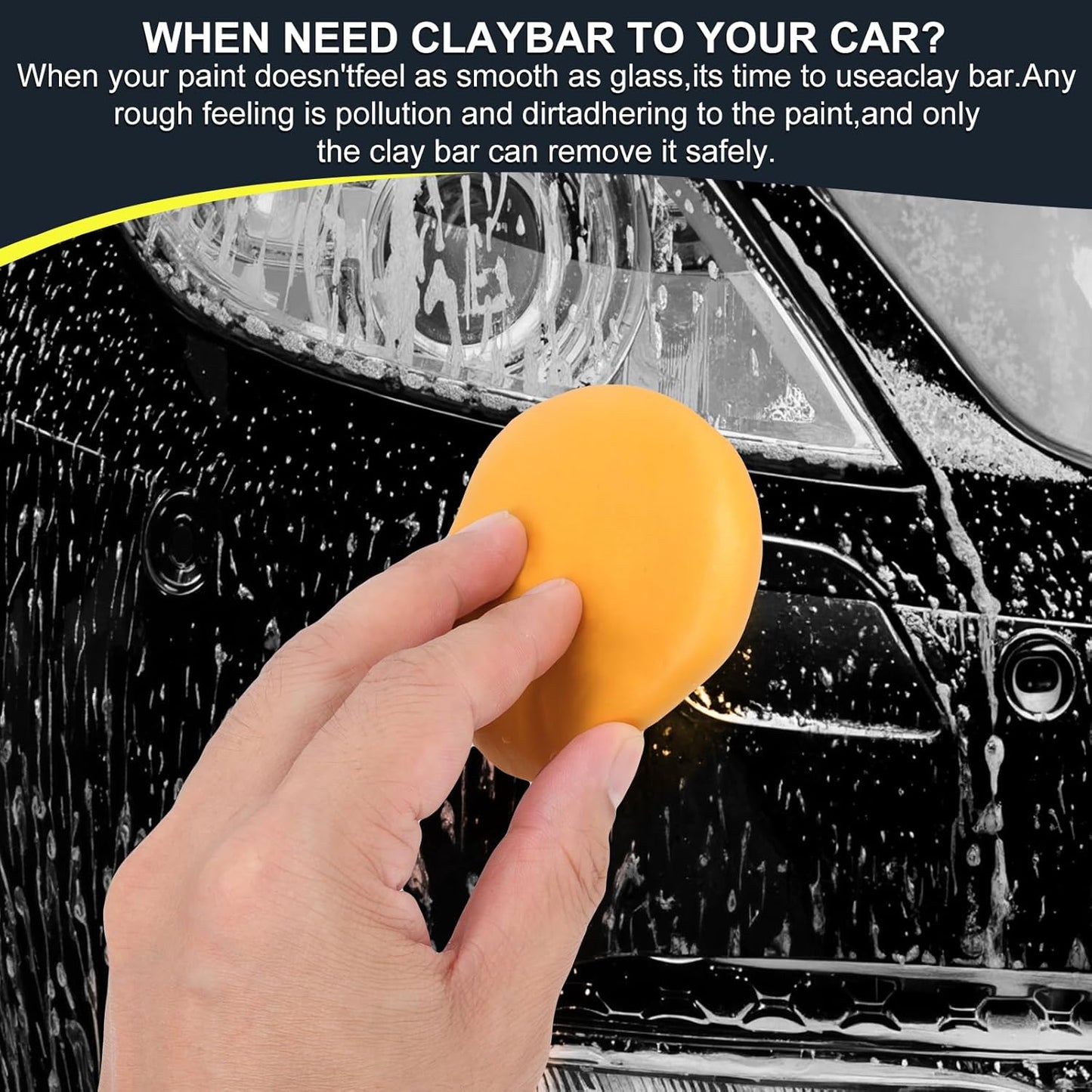 Car Clay Bar 4 Pack 400g, Premium Grade Clay Bars Detailing Magic Clay Bar Cleaner Auto Wash Bars with Washing and Adsorption Capacity for Car Wash Car Detailing Clean,RV, Bus,Glass Cleaning