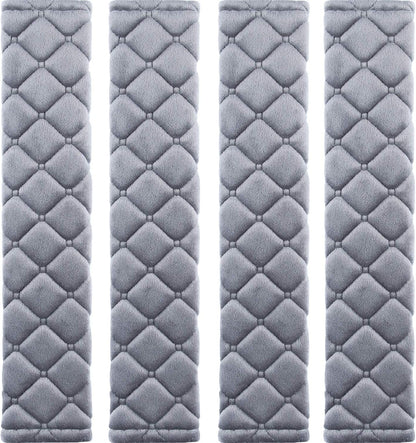 4 Pack Universal Car Seat Belt Pads, Adult Seat Belt Shoulder Strap Covers Harness Pad for Car/Bag,Soft Comfort Helps Protect You Neck Shoulder from The Seat Belt Rubbing（Black）
