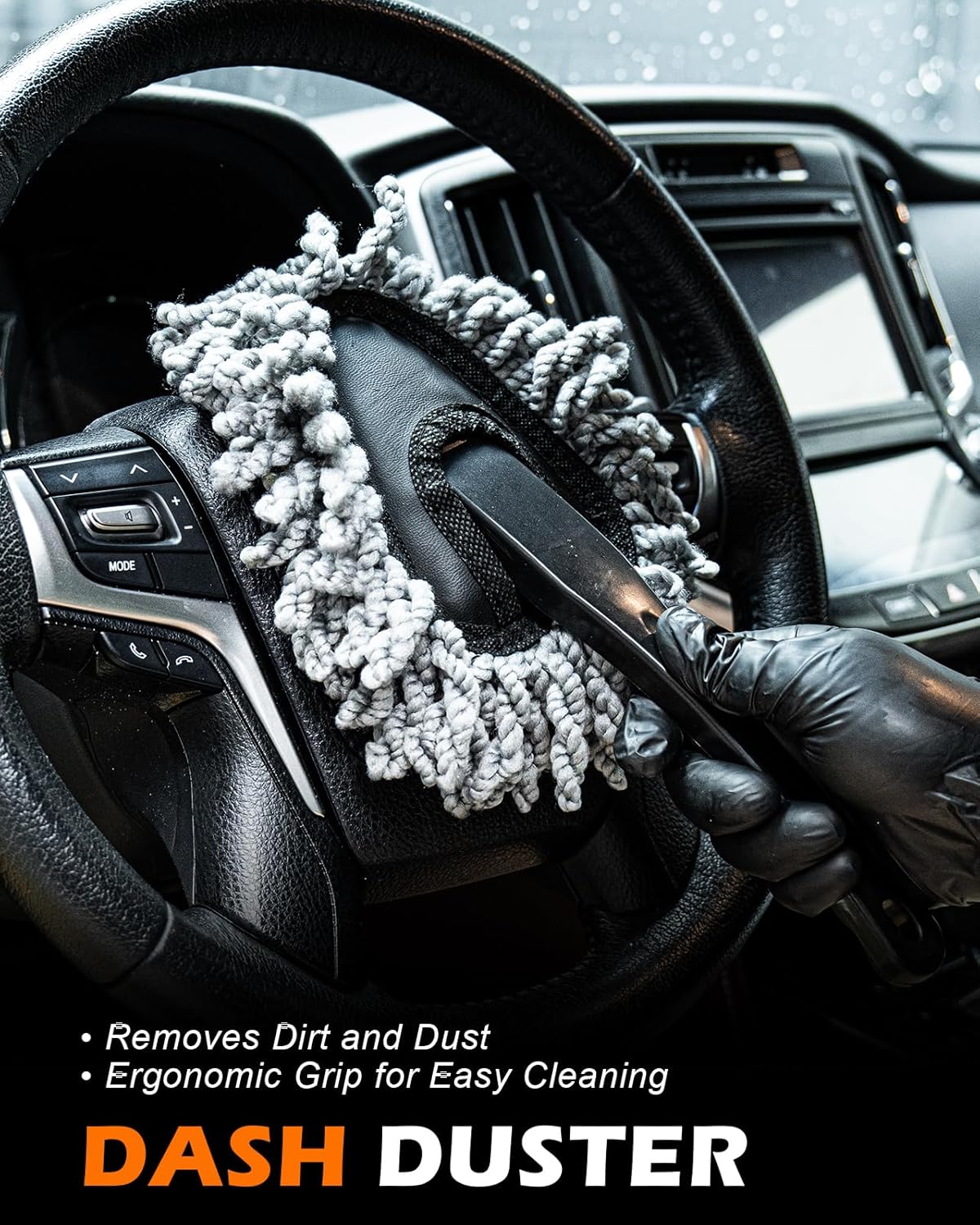 8PCS Car Detailing Brush Set, Interior Car Cleaning Kit with Dash Duster, 4 Detailing Brushes (Soft to Hard), Microfiber Towel, Cleaning Gel, for Vents, Dashboard & Leather Seats