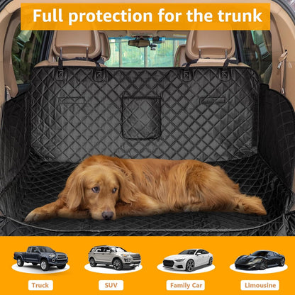 PETICON SUV Cargo Liner for Dogs, Waterproof Trunk Cover for SUVs with Bumper Flap Protector, Scratchproof Durable 600D Oxford Fabric, Non-Slip, Machine Washable