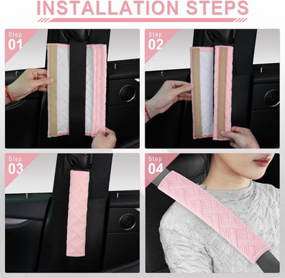 JUSTTOP 2-Pack Universal Car Seat Belt Pads Cover for A More Comfortable Driving, Seat Belt Shoulder Strap Covers Harness Pad for Car Interior Accessories(Black)