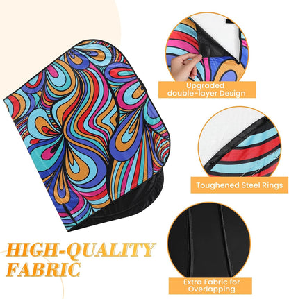 Windshield Sun Shade - Car Sun Shade Windshield, Reflector Sunshade Offers Ultimate Protection for Car Interior, Foldable Front Window Fit for Hatchback, Truck, SUV, MPV