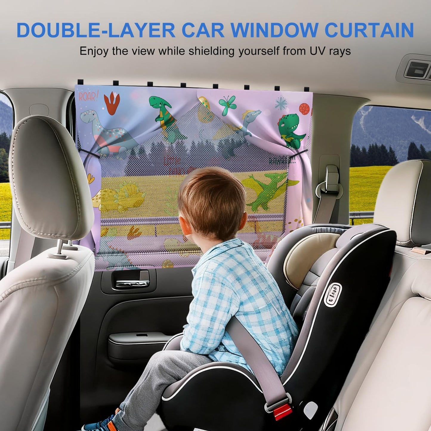 Car Window Shades, [Upgraded] 8 Strong Magnets Magnetic Side Window Sun Shade [2 Pack] - Dual Layer UV Ray Protection Car Sunshade for Baby, Kids & Pets - Universal Fit for SUV, Sedan & Trucks