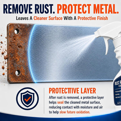 Rust Remover Spray for Metal, Highly Concentrated Metal Rust Remover for Car Parts, Tools, Cast Iron & Stainless Steel, Fast-Acting Rust Stain Remover, Spray-On Cleaner (1 Pcs)