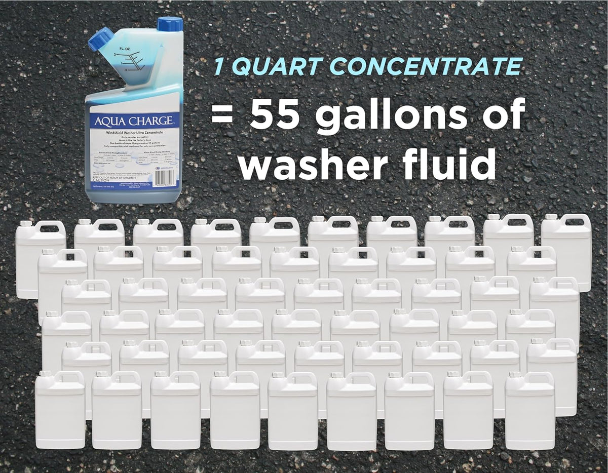 Sanco Industries Aqua Charge - Windshield Washer Fluid Ultra Concentrate, 1 Bottle Makes 55 Gallons - 32 Ounces