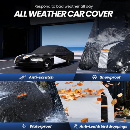 Large SUV Car Cover for Chevy Suburban 100% Waterproof All Weather, Heavy Duty Outdoor Full Exterior Covers Rain Sun Wind UV Protection. - Colors C