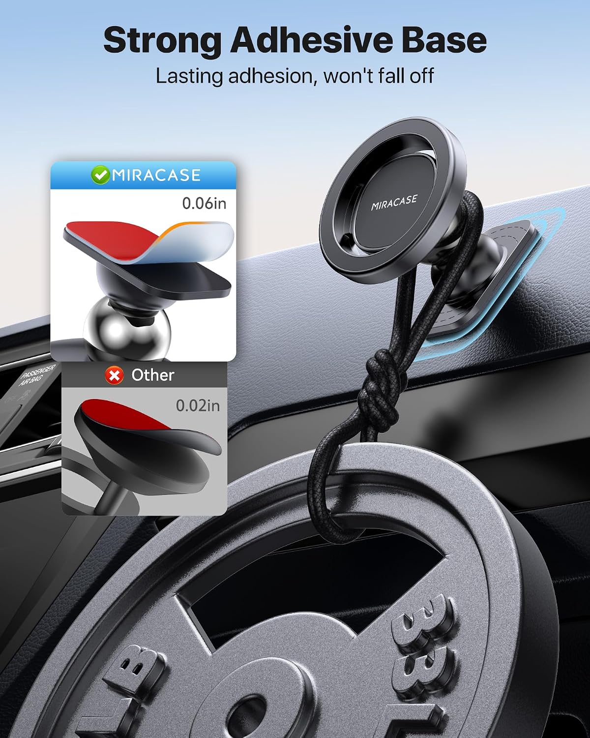 Miracase Phone Holders for Your Car with Metal Hook Clip, Air Vent Cell Phone Stand Car Mount, Universal Automobile Cradle for Garmin GPS Fit iPhone Android and All Smartphones, Dark Black