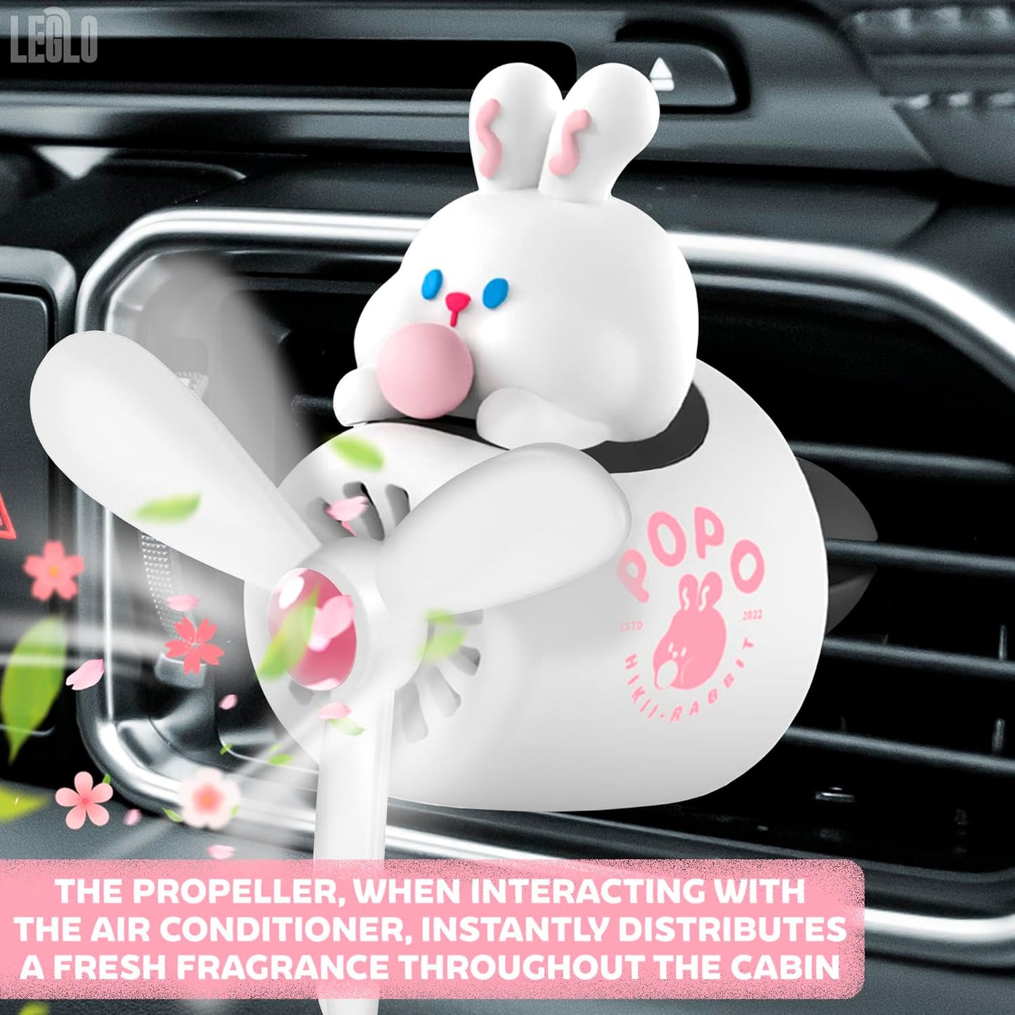 Car Vent Clips - Bear Pilot Car Air Freshener Vent Clip with Rotating Propeller, Durable and Easy to Install, 2.1"x2.5"x2.4" Versatile Size, 2 Aroma Tablets Included, Adds a Playful Touch to Interior