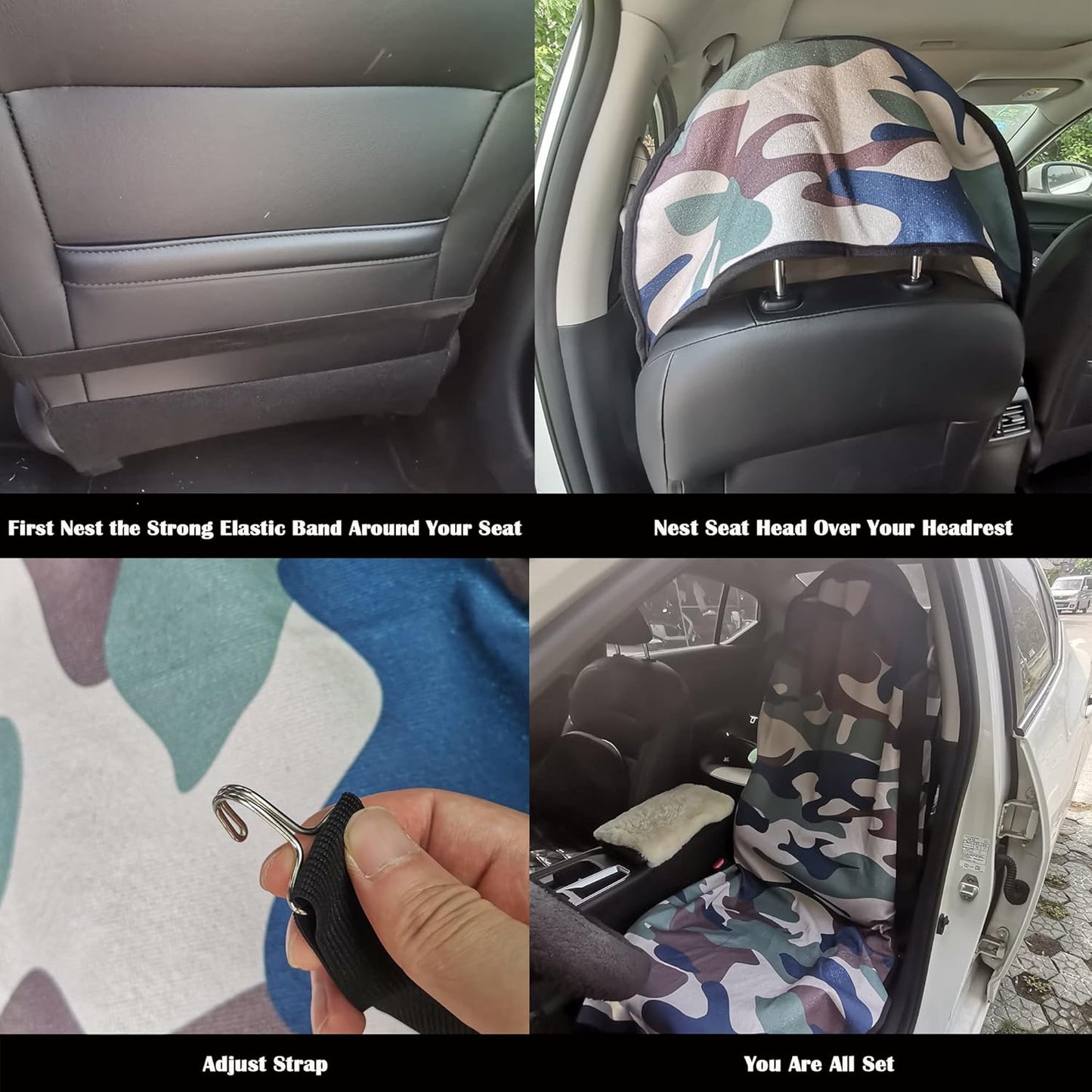 Car Seat Cover Protector Front Seats,for Gym Workout,Running,Swimming,Beach and Hiking,Waterproof Sweat Towel Bucket Seat Covers for Cars SUV Trucks (Black, 1Pcs)