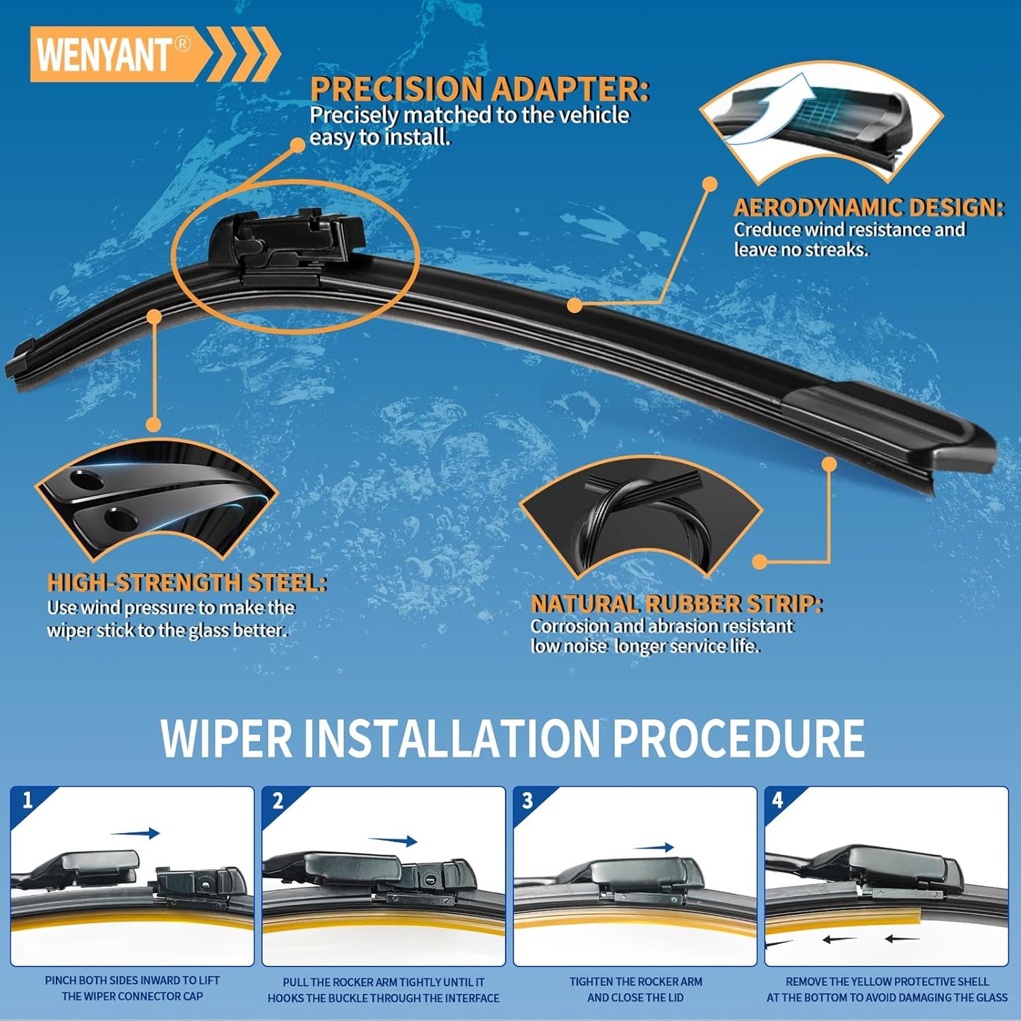 28"/28" Windshield Wipers Compatible with Ford Edge 2015-2020 Focus 2012-2018 Escape/Fusion 2013-2019 Front Wiper Blades for My Car Original Equipment Automotive Replacement (Set of 2) - Colors A