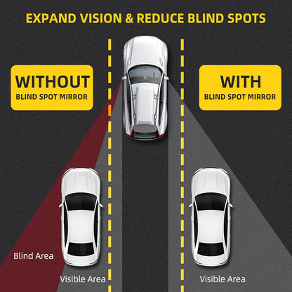 Blind Spot Mirror for Car (2 Pack) - HD Frameless Wide-Angle Convex Mirror for Side View Mirrors Blindspot - 2 Inch Round Self Adhesive Angle Adjustable Blind Spot Mirrors for Car, SUV, Trucks