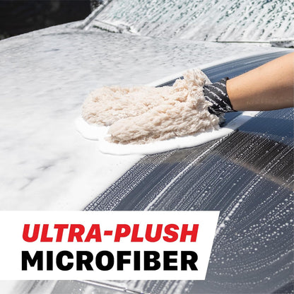 Maxshine Universal Ultra-Plush Microfiber Car Wash Mitt with Thumb – Super Absorbent, Ultra-Soft Wash Mitt for Scratch-Free Car Washing – Comfortable, Washable & Reusable Mitt for Auto Detailing