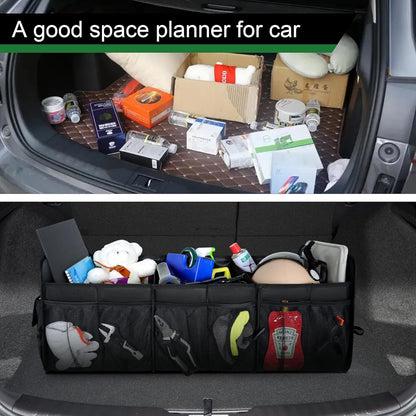 Femuar Car Trunk Organizer with Large Capacity Waterproof Car Accessories for Women & Men, Collapsible Trunk Organizer for Suv/Jeep/Sedan,Tools (Black, Standard)