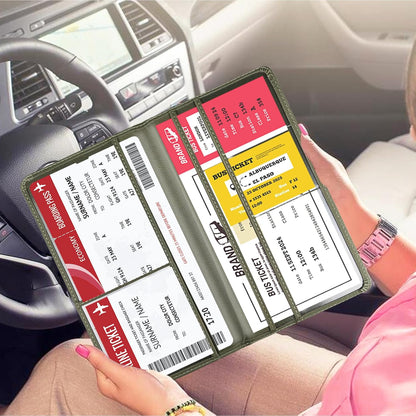 Car Registration and Insurance Card Holder - Leather Vehicle Glove Box Automobile Documents Paperwork Wallet Case Organizer for ID, Driver's License, Key, Cards - Car Accessories for Women&Men