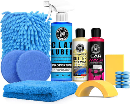 Wontolf Clay Bar Kit, Complete Clay Bars Auto Detailing Clay Luber Lubricant Car Wash Kit, Premium Grade 4 Clay Bars, Lubricant Tablets 10 Pack, Car Detailing Kit for Detailing Cleaning
