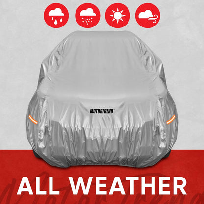 Motor Trend SafeKeeper Heavy Duty Car Cover Waterproof All Weather, Multi-Layered Truck SUV Car Cover for Snow Rain Sun UV Protection, Full Exterior Car Covers for Automobiles (Fits up to 190" Length)