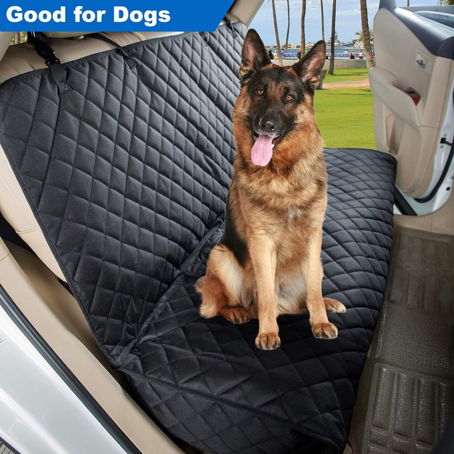 VIEWPETS Bench Car Seat Cover Protector - Waterproof, Heavy-Duty and Nonslip Pet Car Seat Cover for Dogs with Universal Size Fits for Vehicles, Trucks & SUVs