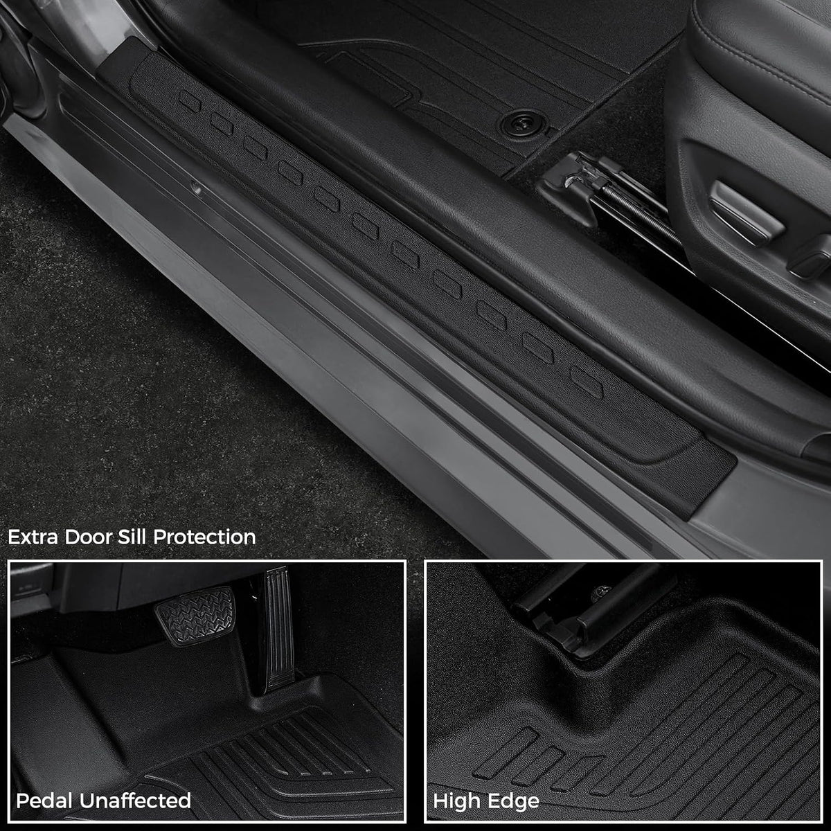 Floor Mats for Toyota Sienna 2021-2026, All Weather Floor Mats Lower Trunk Cargo Liner Accessories, Full Coverage Set (Fit 8-Seat with Spare Tire)