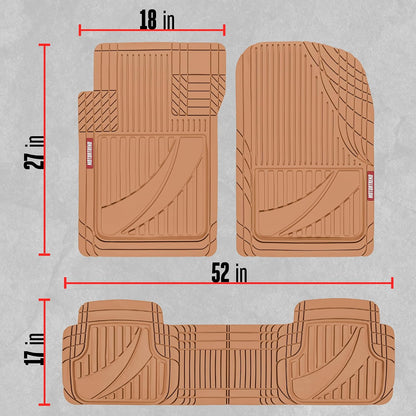 Motor Trend FlexTough Advanced Heavy Duty Black Rubber Car Floor Mats & Cargo Liner for SUV & Car Full Set - Universal Trim to Fit All Weather Automotive Floor Mat & Cargo Liners for SUV, Car, & Van