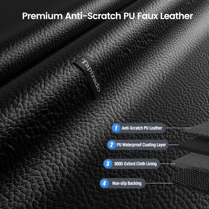 SUV Cargo Liner for Dogs with PU Leather, Waterproof Pet Trunk Cover with Taller Side Panels, Dog Seat Mat for SUVs Vans with Bumper Flap Protector, Non-Slip, Large Size Universal Fit, Black