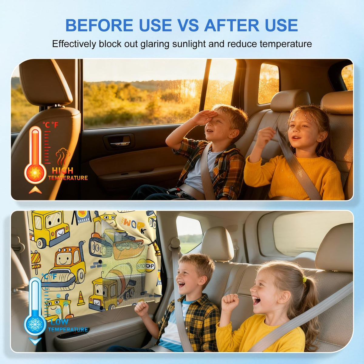 Car Window Shades, [Upgraded] 8 Strong Magnets Magnetic Side Window Sun Shade [2 Pack] - Dual Layer UV Ray Protection Car Sunshade for Baby, Kids & Pets - Universal Fit for SUV, Sedan & Trucks