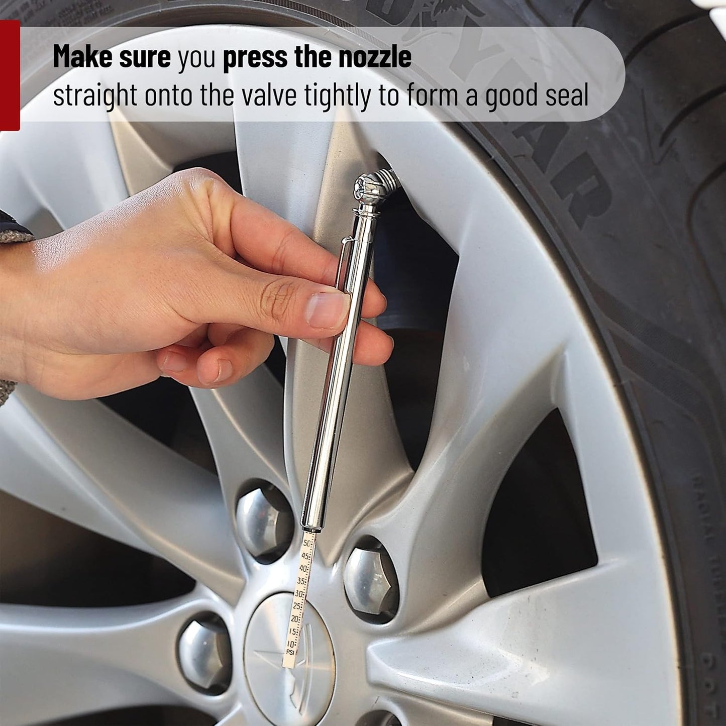 UNCO Pencil Tire Gauge, 2 Pack, 10-75 PSI, Car Tire Air Gauge